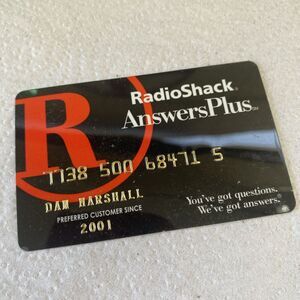 Radio Shack AnswersPlus Charge Card Great Condition Defunct Company